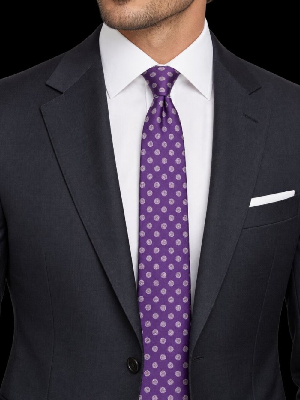 Valentino Purple 100% Silk Medallion Tie Made in Italy